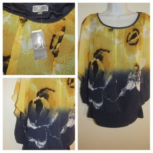 🌺 JM Collection Floral Tunic Top Blouse